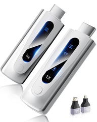 Wireless HDMI Transmitter and Receiver 400FT/120M, 4K Decode 1080P@60Hz Ultra HD Video Output, LED Display, Plug&Play 5G+2.4G for Audio to Monitor from PC/Projector/TV Box (Silver)