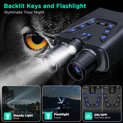 Night Vision Goggles, 58MP Full-Color 4K Night Vision Binoculars with 10000mAh Fast Charging Battery, 64GB Card, 3.99" Screen and 1968FT Viewing Range for Camping Hunting & Security(Black)