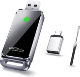 Wireless CarPlay Adapter 2024 Upgrade, Plug and Play, No Latency, Converts Factory Wired to Wireless, Compatible with iPhone 6+ and 2015+ Cars, Bluetooth 2.4GHz and Wi-Fi 2.4+5.8GHz (CarPlay)