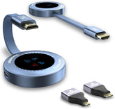 Wireless Hdmi Transmitter and Receiver, 4K Decode 1080P@60Hz HD Extender Plug&Play Portable 2.4G/5G with LED Screen Wireless Hdmi Kit for Audio to Monitor from Laptop/Pc/Tv Box/Projector