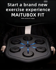 Music Boxing Machine M4, Smart Music Punching Machine with Custom Running Lights, Stereo Sound and APP Control, Wall Mount Boxing Machine for Adults - Home Office Gym Workout Equipment Black