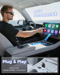 Wireless CarPlay Adapter 2025 Upgrade, Mini USB Design Converts Wired Car Play to Wireless, Plug and Play, Ultra-Low Latency Fast Stable Connection Compatible with iPhone 6+(Black)
