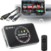 4-in-1 Wireless CarPlay Adapter & Android Auto Wireless Adapter, Stream Netflix, YouTube, and More, Split-Screen & Mirroring, for Cars with OEM Wired CarPlay/Android Auto