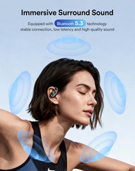 Open Ear Headphones Wireless Bluetooth - 5.3 Bluetooth Earbuds with LED Digital Display, IP54 Waterproof, 36H Playtime, Lightweight Comfort Wireless Earbuds Fit Sports, Running, Cycling