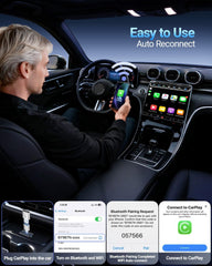 Wireless CarPlay Adapter for Apple iPhone(2026 Upgraded) Mini Design, Converts Factory Wired to Wireless Adapter for CarPlay, Plug and Play, Auto Connect Fast and Stable(Silver)