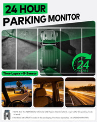 4K+4K+1080P 3 Channel Dash Cam, Free 128GB Card, AProX HD Night Vision | Dash Cam Front and Rear with Cabin, 5.8GHz WiFi6 - up to 20MB/s, App, GPS, G-Sensor, 24H Parking Mode, Support 512GB Max