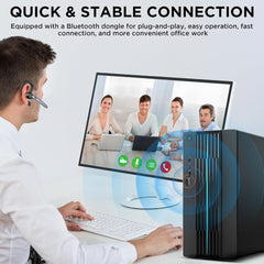 Bluetooth Headset V5.3, Wireless Bluetooth Earpiece with 600mAh Charging Case, 110H Playtime, Hands Free Headset for Cell Phone and Computer with Built-in Microphone for Work Trucker Office