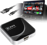 3-in-1 Wireless CarPlay Adapter & Android Auto Wireless Adapter, Plug & Play, Easy Setup, Supports Netflix, YouTube, TF Card, and More for Cars with OEM Wired CarPlay/Android Auto