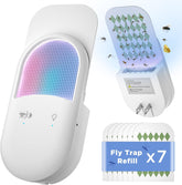 Fly Trap Indoor Plug-in 2-in-1 Flying Insect Trap with 7pcs Fly Trap Refill, Indoors Fly Trap Mosquito Trap with Night Light Gnat Traps for House Indoor Fly Trap for Moths Other Flying Insects