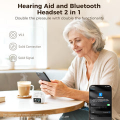 Hearing Aids for Seniors,Hearing Aids with Bluetooth,Rechargeable Hearing Aids with LED Digital Display,Intelligent Noise Cancellation, 5 Levels of Volume Adjustment, Hearing Amplifiers with APP,Easy to Use and Clear Sound