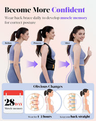 Posture Corrector for Women and Men, 5x Enhanced Support Back Brace, Large