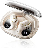 Open Ear Headphones Earbuds wireless - 5.4 Bluetooth Ear Buds with LED Digital Display IPX7 Waterproof, Wireless Headphones Touch Control Air Conduction Stereo Sound with 18.2mm Drivers 80H Playtime