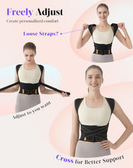 Posture Corrector for Women and Men, 5x Enhanced Support Back Brace, Large