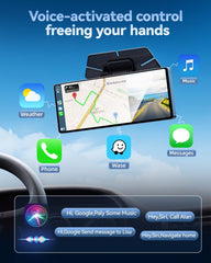 Carplay Screen for Car, 8.1" HD Portable Touch Screen Car Stereo with Android Auto, 4K Dash Cam, 1080P Backup Camera, GPS Navigation, Mirror Link, Bluetooth, AUX, FM Transmitter