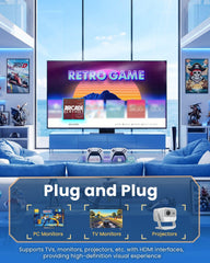 2026 Upgraded Retro Gaming Console Stick, 20,000+ Retro Game Stick, 23 Emulators, Built-in Classic Video Games, 4K HD HDMI TV Game Stick Plug & Play Game Console for TV 2 Wireless