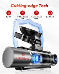 4K+4K+1080P 3 Channel Dash Cam Front and Rear with Cabin, Free 128GB Card Included, WiFi 6 5.8GHz - up to 20MB/s, IR Night Vision, Built-in GPS, G-Sensor, 24H Parking Mode, Support 512GB Max