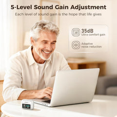 Hearing Aids for Seniors,Hearing Aids with Bluetooth,Rechargeable Hearing Aids with LED Digital Display,Intelligent Noise Cancellation, 5 Levels of Volume Adjustment, Hearing Amplifiers with APP,Easy to Use and Clear Sound