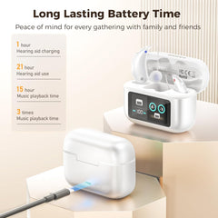 Hearing Aids for Seniors,Hearing Aids with Bluetooth,Rechargeable Hearing Aids with LED Digital Display,Intelligent Noise Cancellation, 5 Levels of Volume Adjustment, Hearing Amplifiers with APP,Easy to Use and Clear Sound