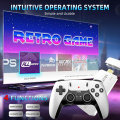 BADGOAL 2025 Upgrades Retro Game Console Stick, Nostalgia Gaming Stick, Over 20,000 Games and 23 Emulators, Upgraded Dual 2.4G Wireless Controllers, Plug & Play TV Video Gaming Stick with 64GB Memory