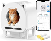 Automatic Litter Box, 68L Self-Cleaning Cat Litter Box Large Capacity for Multiple Cats, App Control, Dual Safety Sensors, Anti-Pinch, Odor Control, Silent Mode, Washable Liner, Includes 2 Trash Bag