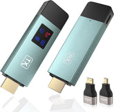 HDMI Wireless Transmitter and Receiver, 98 FT/30M Stabile Verbindung, 2,4G/5G tragbarer Wireless HDMI mit LED-Bildschirm, Plug & Play für Streaming Video Audio File von, Laptop, PC zu HDTV (Grün)