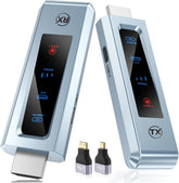 Wireless HDMI Transmitter & Receiver, HD Extender Plug & Play Portable 2.4G/5G with LED Screen Wireless HDMI Kit for Streaming Video and Audio to Monitor from Laptop/PC/TV Box/Projector