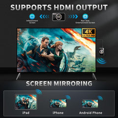 4-in-1 Wireless CarPlay Adapter & Android Auto Wireless Adapter, Stream Netflix, YouTube, and More, Split-Screen & Mirroring, for Cars with OEM Wired CarPlay/Android Auto