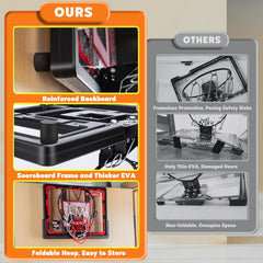 Indoor Basketball Hoop Pro, Mini Basketball Hoop Over The Door with LED Light/Scoreboard/4 Balls- Upgraded Anti-Impact Backboard, Basketball Toys Gifts for 6 7 8 9 10 11 12 Year Old Boys