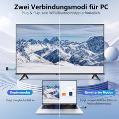 Wireless HDMI Transmitter and Receiver, 98 FT/30M Stabile Verbindung, 2,4G/5G tragbarer HDMI Wireless mit LED-Bildschirm, Plug & Play für Streaming Video Audio File von, Laptop, PC zu HDTV, Projektor.