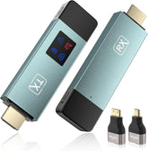 Wireless HDMI Transmitter and Receiver, 98 FT/30M Stabile Verbindung, 2,4G/5G tragbarer HDMI Wireless mit LED-Bildschirm, Plug & Play für Streaming Video Audio File von, Laptop, PC zu HDTV, Projektor.