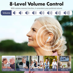 Hearing Aids, Hearing Aids for Seniors with Noise-Cancelling, OTC Hearing Aids Rechargeable, Hearing Amplifiers with 8 Volume Levels & 4 Hearing Modes, 160-Hour Battery Life, Clear Sound (Black)