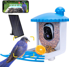 2K HD Bird Camera Feeder with Solar Panel - AI Species ID & Instant Alerts for Bird Lovers