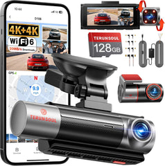 4K+4K+1080P 3 Channel Dash Cam | Hardwire Kit