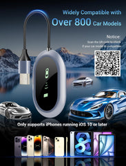 Wireless CarPlay Adapter - Converts Wired to Wireless CarPlay in 5 Seconds, Plug & Play, A7 Dual-Core Chip, Zero Latency, Stable Connection, Compatible with Apple iPhone iOS 10+ & Vehicles 2015+