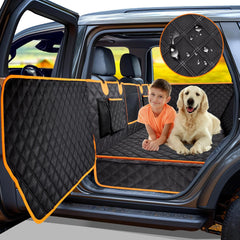 Dog Car Seat Cover for Back Seat, Hard Bottom Car Seat Cover for Dogs with Door Protectors for Traveling and Camping with Pets, Waterproof and Scratch-Resistant, Suitable for Cars