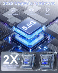 Wireless CarPlay Adapter 2025 Upgrade, Mini USB Design Converts Wired Car Play to Wireless, Plug and Play, Ultra-Low Latency Fast Stable Connection Compatible with iPhone 6+(Black)