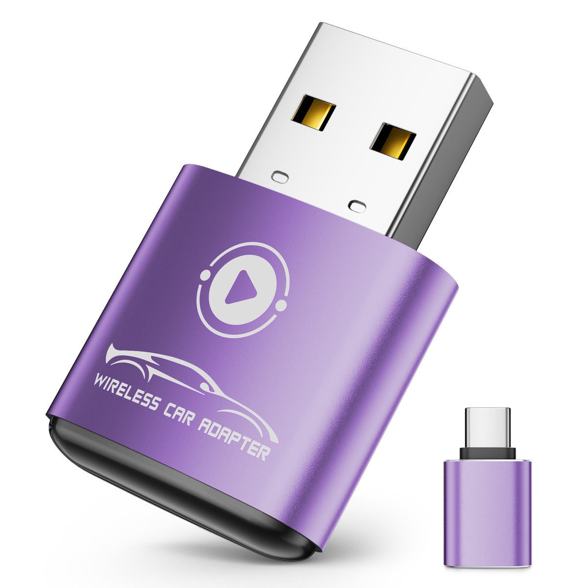 Wireless CarPlay Adapter for Apple iPhone（2026 Upgraded） Mini Design, Converts Factory Wired to Wireless Adapter for CarPlay, Plug and Play, Auto Connect Fast and Stable(Purple)