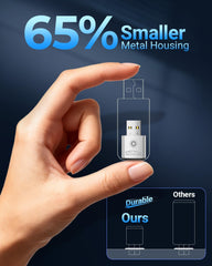 Wireless CarPlay Adapter for Apple iPhone（2026 Upgraded） Mini Design, Converts Factory Wired to Wireless Adapter for CarPlay, Plug and Play, Auto Connect Fast and Stable(Silver)