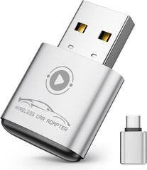 Wireless CarPlay Adapter for Apple iPhone（2026 Upgraded） Mini Design, Converts Factory Wired to Wireless Adapter for CarPlay, Plug and Play, Auto Connect Fast and Stable(Silver)