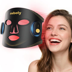 VTAZIY Red Light Therapy for Face, 4 Modes, Wireless 2000mAh Remote|850NM Infrared & Red, Blue, Amber Light, 90*4 LEDs, 10-30min Timing Function, Home & Travel Use, Gift for Women, Black