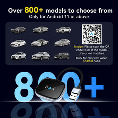 Wireless Android Auto Adapter, Wireless carplay Adapter, Latest NFC Touchscreen Connectivity, Wireless Plug-and-Play for Android Devices (Android 11 and Above)