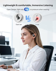 Open Ear Headphones Wireless Bluetooth - 5.3 Bluetooth Earbuds with LED Digital Display, IP54 Waterproof, 36H Playtime, Lightweight Comfort Wireless Earbuds Fit Sports, Running, Cycling