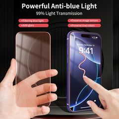 2 Pack Screen Protector for iphone 16 Pro [6.3 inch] with Installation Frame, New Red Light 9H Tempered Glass Screen Protector Upgraded Protection, Anti-Blue Light