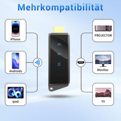 Miracast Wireless Hdmi Dongle Adapte, Tragbares Hdmi Adapter Dongle mit für Streaming von Video/Audio/Dateien Übertragung von Android-Smartphone auf HDTV
