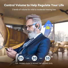 Hearing Aids, Bluetooth Hearing Aids for Seniors with Noise Cancelling and Volume Control, Fashionable and Trendy Rechargeable Hearing Aids for Hearing Loss (Single)