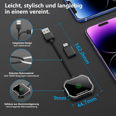 Carplay Wireless Adapter Für IOS, Wired CarPlay in Wireless CarPlay Adapter Umwandeln, Plug & Play Car Play Wireless Adapter Kompatibel mit Autos ab 2017 & iPhone iOS 10+