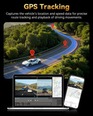 4K+4K Dash Cam Front and Rear, Free 128GB Card Included, 5.8GHz WiFi Dash Camera for Cars, Built-in GPS, G-Sensor, 170°Wide Angle, 3" IPS Screen, 24H Parking Mode, Support 512GB Max