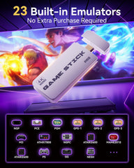 2026 Upgraded Retro Gaming Console, 20,000+ Retro Game Stick, Built-in Classic Video Games 23 Emulators, 4K HD HDMI TV Game Stick, Plug & Play Game Console for TV with 2 Wireless Controllers