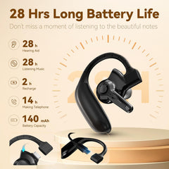 Hearing Aids, Bluetooth Hearing Aids for Seniors with Noise Cancelling and Volume Control, Fashionable and Trendy Rechargeable Hearing Aids for Hearing Loss (Single)