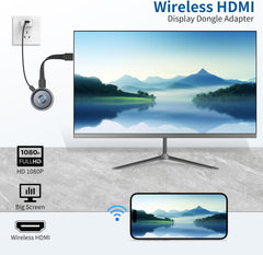 Wireless HDMI Display Dongle Adapter, Wireless Transmitter Plug and Play for Streaming Media Video/Audio from Smartphone, PC, Laptop to HDTV/Monitor/Projector, Supports iOS, Android, Windows, Mac OS